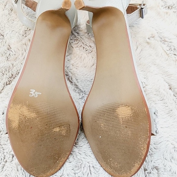 BETSEY JOHNSON GABRIAL JEWELED GRAY SPRAPPY HEELS SIZE 11 - Picture 7 of 11